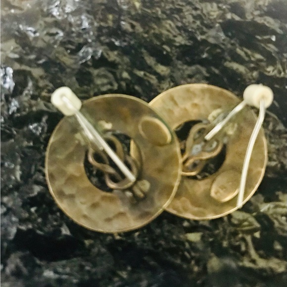 SFBaer signed vintage, one of a kind round unique earrings. Approximately 1 1/2” - Picture 7 of 7